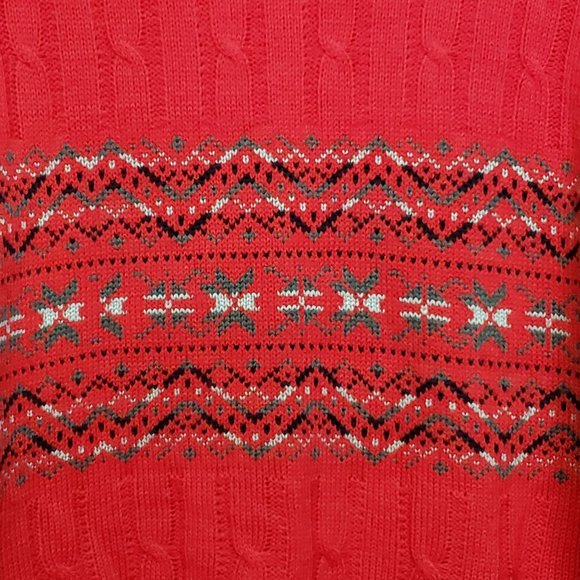 Vintage Red Ski Sweater Acrylic Size Large AstorOne Retro Winter Design - Picture 2 of 7